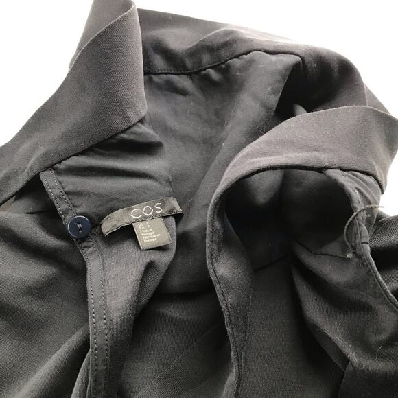 Cos small black high neck tie in the back long sleeve keyhole back top - Picture 8 of 9